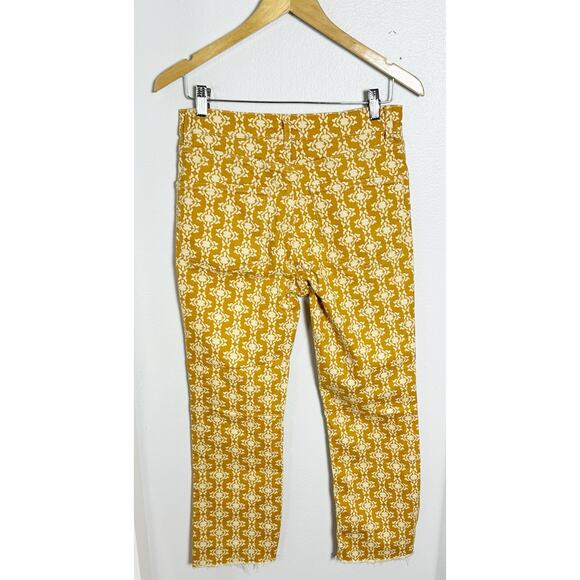 Zara The Dreed Yellow Printed Jeans Women's sz 6 - Picture 3 of 9
